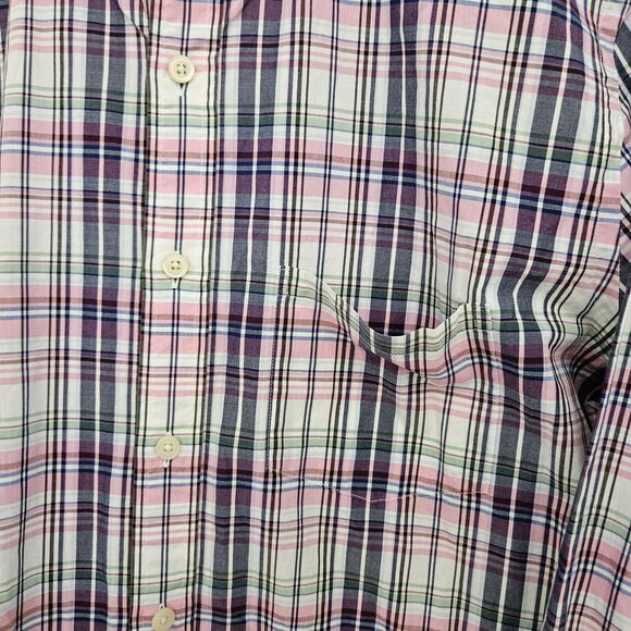 Brooks Brothers Button Down Long Sleeve Shirt Men's Size Medium Plaid Pink Blue - Picture 4 of 14
